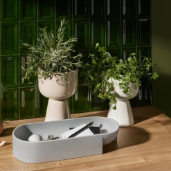 Keraaminen kulho 370x75mm vaaleanharmaa